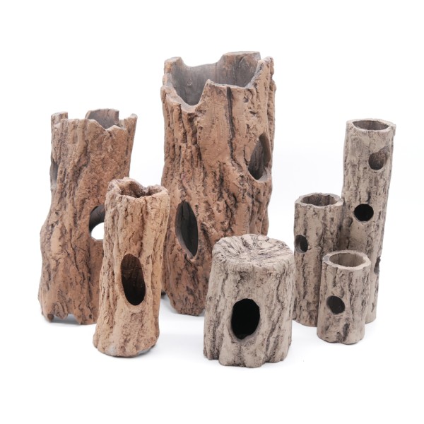 Höhlen / Garnelenstamm aus Ton in Holzoptik