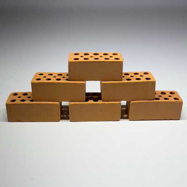 Mini Ziegel aus Ton terra / dark chocolate - 6 Stück für Nano Aquarien